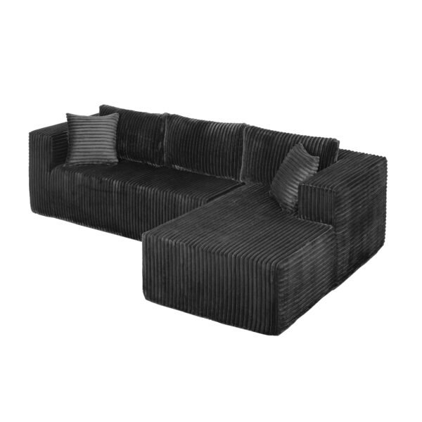 105" L-Shaped Modular Compression Sofa, Plush Upholstery, All-Foam Structure, Vacuum-Packed, Space-Saving for Living Room, Bedroom, Apartment