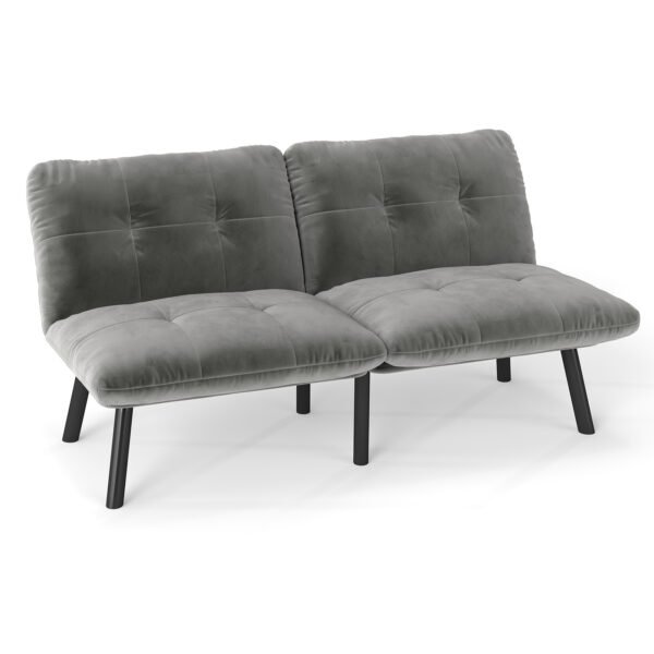 Grey Convertible Folding Modern sofa Bed